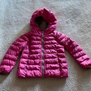 Uniqlo kids pink jacket with imperfections
